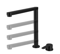 XJTNLB Black Steel Kitchen Tap Single Lever Kitchen Mixer Taps for Front Window Lift Faucet Save Space 360° Rotatable Kitchen Mixer Tap