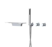 XJTNLB Chrome Waterfall Bath Shower Mixer Tap Concealed Bath Mixer Tap Wall Mounted Bathtub Faucet