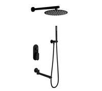 XJTNLB Concealed Rainfall Shower System Black with Tub Spout