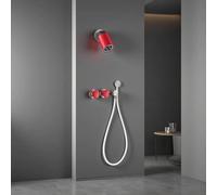 XJTNLB Concealed Shower Mixer Set, Led Shower Head Colour Changing with Handheld Showers,Red-A
