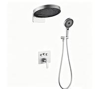 XJTNLB Concealed Shower Mixer Set with Piano Key Control, Waterfall Rainfall Shower Heads with 3 Modes Handheld Showers,Chrome