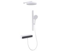 XJTNLB Modern Led Digital Display Thermostatic Piano Keys Shower Set White