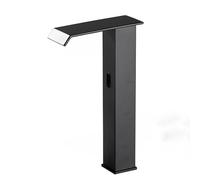 XJTNLB Touchless Basin Tap Waterfall Mixer Taps for Bathroom Basin Infrared Sensor Faucet Stainless Steel,Black,High