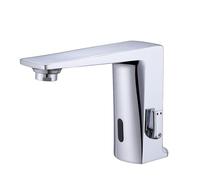 XJTNLB Touchless Bathroom Sink Faucets Chrome Bathroom Sink Taps Mixers Wash Basin Taps with Hot and Cold Valve Battery Powered