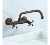 XJTNLB Traditional Basin Taps Cross Handle Wall Tap Bathroom Traditional Basin Bathroom Sink Taps Victorian Antique