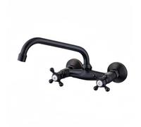 XJTNLB Wall Mounted Basin Tap Black, 360° Rotatable Bathroom Sink Taps Victorian Dual Sink Taps for Bathroom 2 Hole