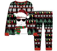 XJUERAA Boys Girls Christmas Pyjamas Sets Kids Xmas Pjs Ugly Dog Alpaca Cat Reindeer Print Nightwear Toddler Polyester Long Sleeve Unisex Crewneck 2 Piece Sleepwear Winter Clothes Age 2-12 Years