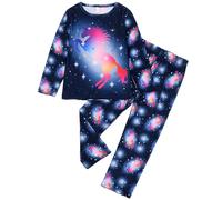 XJUERAA Boys Girls Pyjamas Sets Kids Pjs Dinosaur Digger Unicorn Print Nightwear Toddler Polyester Long Sleeve Unisex Crewneck 2 Piece Sleepwear Winter Clothes Age 2-8 Years