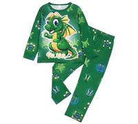 XJUERAA Boys Girls Pyjamas Sets Kids Pjs Dinosaur Digger Unicorn Print Nightwear Toddler Polyester Long Sleeve Unisex Crewneck 2 Piece Sleepwear Winter Clothes Age 2-8 Years