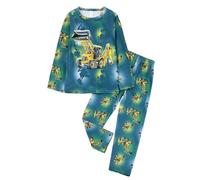 XJUERAA Boys Girls Pyjamas Sets Kids Pjs Dinosaur Digger Unicorn Print Nightwear Toddler Polyester Long Sleeve Unisex Crewneck 2 Piece Sleepwear Winter Clothes Age 2-8 Years