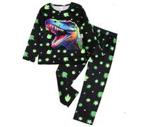 XJUERAA Boys Girls Pyjamas Sets Kids Pjs Dinosaur Digger Unicorn Print Nightwear Toddler Polyester Long Sleeve Unisex Crewneck 2 Piece Sleepwear Winter Clothes Age 2-8 Years