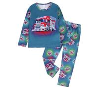 XJUERAA Boys Girls Pyjamas Sets Kids Pjs Dinosaur Digger Unicorn Print Nightwear Toddler Polyester Long Sleeve Unisex Crewneck 2 Piece Sleepwear Winter Clothes Age 2-8 Years