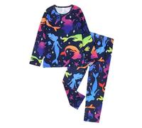XJUERAA Boys Girls Pyjamas Sets Kids Pjs Dinosaur Moster Truck Panda Print Nightwear Toddler Polyester Long Sleeve Unisex Crewneck 2 Piece Sleepwear Winter Clothes Age 1-8 Years Old