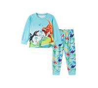 XJUERAA Boys Girls Pyjamas Sets Kids Pjs Dinosaur Moster Truck Panda Print Nightwear Toddler Polyester Long Sleeve Unisex Crewneck 2 Piece Sleepwear Winter Clothes Age 1-7 Years Old