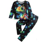 XJUERAA Boys Pyjamas Sets Kids Pjs Dinosaur Moster Truck Shark Digger Print Nightwear Toddler Long Sleeve Crewneck Polyester 2 Piece Sleepwear Winter Clothes Age 2-8 Years