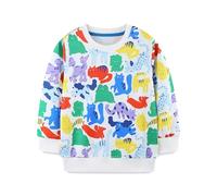 XJUERAA Girls Boys Jumper Sweatshirt Dinosaur Butterfly Animal World Kids Unisex Tops Children Little Baby Long Sleeve Polyester Jumpers Outfits Casual Crewneck Autumn Winter Clothes Age 1-7 Years