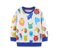 XJUERAA Girls Boys Jumper Sweatshirt Dinosaur Butterfly Animal World Kids Unisex Tops Children Little Baby Long Sleeve Polyester Jumpers Outfits Casual Crewneck Autumn Winter Clothes Age 1-7 Years