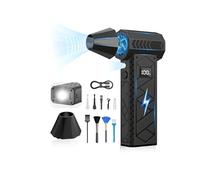 XJUGEZ Compressed Air Duster,4-Gear Electric Air Duster with 2 LED&Screen,130000RPM Cordless Mini Air Blower Rechargeable as Compressed Air Can,Handhold Compressed Air Cleaner for PC,Keyboard,Car-04