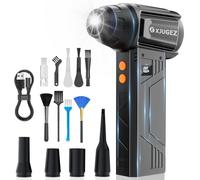 XJUGEZ Electric Air Duster,180000RPM Compressed Air Cleaner for PC with 2 Lights,4 Gears Rechargeable Hand Held Mini Air Blower Cordless as Computer Cleaner& Compressed Air Can for Laptop,Keyboard