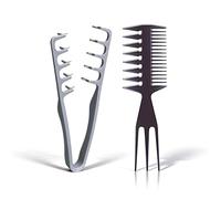 XJUNEYI 2Pcs Texture Comb for Men, Texturising Nowavibe Magic Comb for Slick Back Hairstyles + Volumizing & Wide Tooth Comb for Pompadour, Professional Barber Tools for Thick, Curly or Short Hair