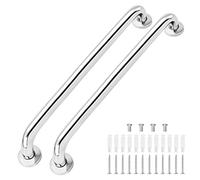 XJYMCOM 2Pcs Stainless Steel Grab Rails for Bathroom Anti Slip Handrail with Mounted Screws Safety Handle Bathroom Balance for Disabled Elderly Children Pregnant Disabled Elderly Woman -19'' (50cm)