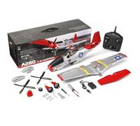 XK A280 P-51 RC Airplane for Adults, 560mm Wingspan 4CH 2.4GHz Brushless Fixed Wing Plane, 3D/6G Gyro Stabilization, EPP Foam Aircraft Model RTF with LED Night Flight & Anti-Loss System