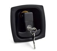 XK127-2 Zinc Alloy Carbon Steel Black Paint Type Square Door Lock Panel Lock Plane Handle Door Lock Drive Lock 1Pcs(XK127-2BS)