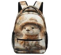 XKASKDFKE Animal Children's Backpack Otter - Safety Whistle & Ergonomic Padded Shoulder Straps One Size