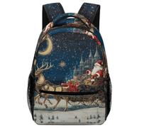 XKASKDFKE Christmas Children's Backpack Santa Claus - Safety Whistle & Ergonomic Padded Shoulder Straps One Size