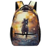 XKASKDFKE Compact Animal Backpack Art Horse - Ultra-Lightweight Carry + Side Umbrella Slot One Size