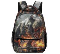 XKASKDFKE Dinosaur School Bag Animal - Spacious Main Pocket + 2 Mesh Side Pockets One Size
