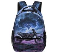 XKASKDFKE Dirt Bike Action School Bag Vehicle - Spacious Main Pocket + 2 Mesh Side Pockets One Size