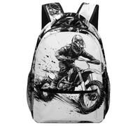 XKASKDFKE Dirt Bike Action Vehicle Kids Backpack - Adjustable Straps & Dual Mesh Organisers One Size