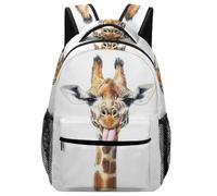 XKASKDFKE Easy-Clean Creative Giraffe Backpack Animal - Wipeable Surface & Spacious Main Pocket One Size