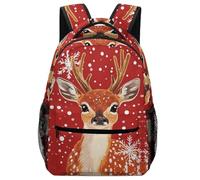 XKASKDFKE Easy-Clean Reindeer Backpack Animal - Wipeable Surface & Spacious Main Pocket One Size