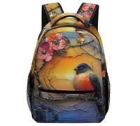 XKASKDFKE Easy-Clean Robin Bird Backpack Animal - Wipeable Surface & Spacious Main Pocket One Size