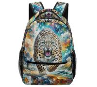 XKASKDFKE Ergonomic Kids Backpack Animal - Snow Leopard Mountain Theme with Pressure-Relief Straps One Size