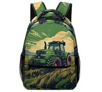 XKASKDFKE Kids School Bag Agriculture - Farm Tractor Art Print with Water-Resistant Side Pockets One Size