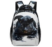 XKASKDFKE Kids School Bag Animal - Black Panther Wildlife Print with Water-Resistant Side Pockets One Size