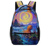 XKASKDFKE Kids School Bag Animal - Octopus Tentacle Pattern Print with Water-Resistant Side Pockets One Size
