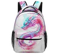XKASKDFKE Kids School Bag Fantasy Creature - Dragon Fantasy Art Print with Water-Resistant Side Pockets One Size