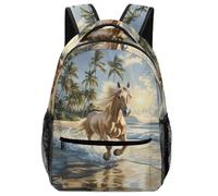 XKASKDFKE Unisex Kids Backpack Animal - Art Horse Design with Safety Whistle Feature One Size