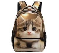 XKASKDFKE Unisex Kids Backpack Animal - Cat Kitten Art Design with Safety Whistle Feature One Size