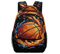 XKASKDFKE Unisex Kids Backpack Sports - Cool Basketball Design with Safety Whistle Feature One Size