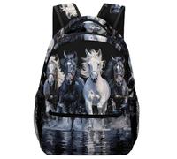 XKASKDFKE Versatile Children's Backpack Animal - Art Horse Print for School/Travel/Daycare One Size