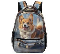 XKASKDFKE Water-Resistant Corgi Dog Backpack Animal - Easy Wipe Clean & Study Organiser One Size