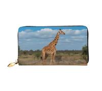 XKBFKLKMC 3D Giraffe Under The Tree in Africa Womens Long Wallet Purse - Large Capacity Pu Leather Clutch Bag with Zipper, Card Holder Case, Credit Coin Wallets for Everyday, Travel, Work, Business