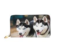 XKBFKLKMC 3D Husky Dog Womens Long Wallet Purse - Large Capacity Pu Leather Clutch Bag with Zipper, Card Holder Case, Credit Coin Wallets for Everyday, Travel, Work, Business