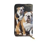 XKBFKLKMC English Bulldogs Womens Long Wallet Purse - Large Capacity Pu Leather Clutch Bag with Zipper, Card Holder Case, Credit Coin Wallets for Everyday, Travel, Work, Business