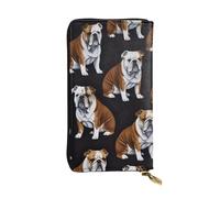 XKBFKLKMC English Bulldogs Womens Long Wallet Purse - Large Capacity Pu Leather Clutch Bag with Zipper, Card Holder Case, Credit Coin Wallets for Everyday, Travel, Work, Business